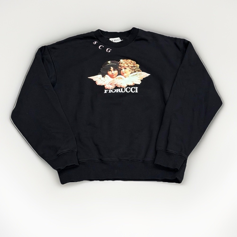 FIORUCCI Vintage‎ Angels Black Cotton Sweatshirt Women's Size XS